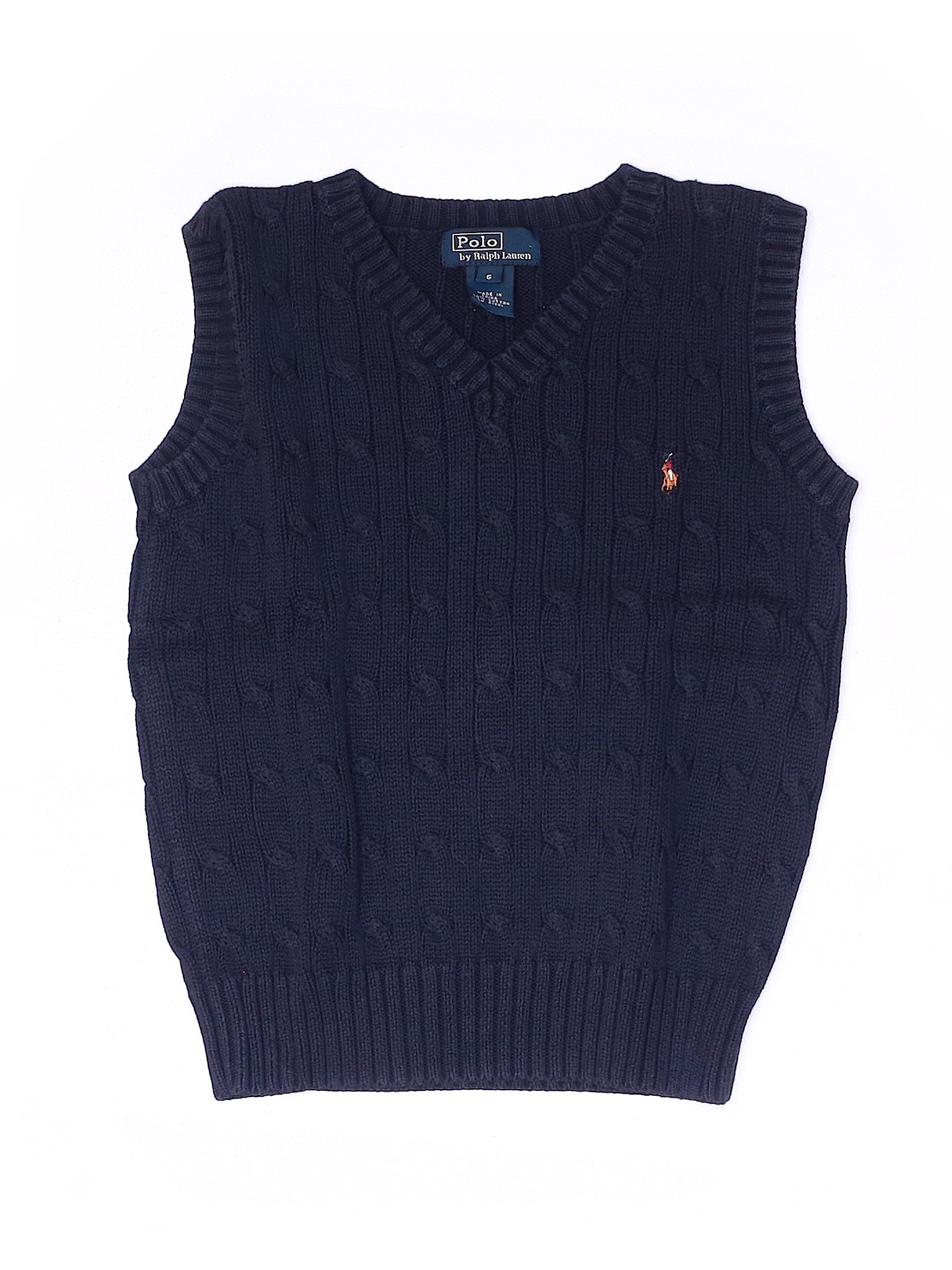 Polo by Ralph Lauren 100% Cotton Blue Sweater Vest Size 6 - 80% off ...