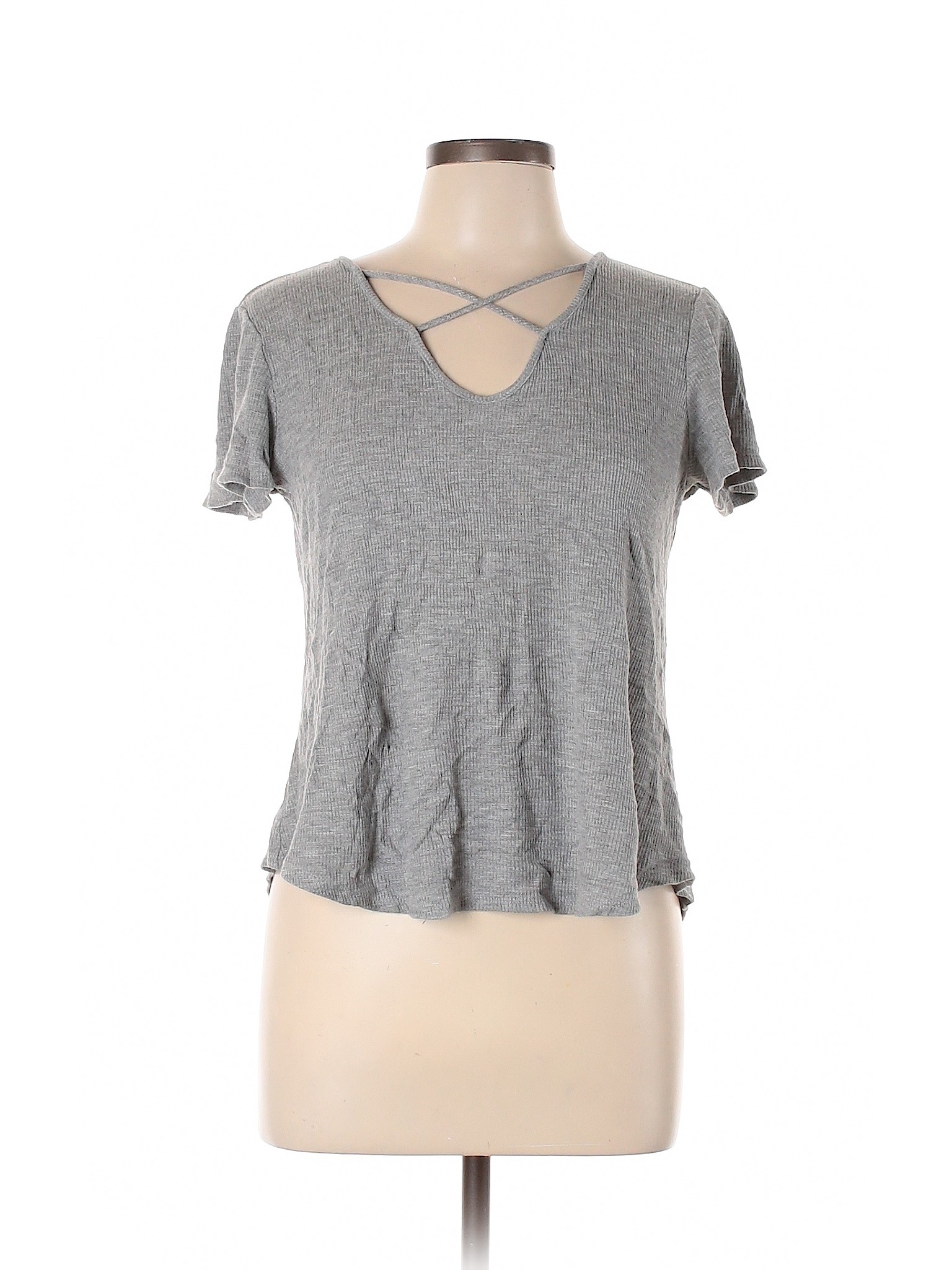 Filly Flair Women Gray Short Sleeve Top L | eBay