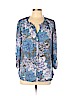 Daniel Rainn 100% Polyester Blue 3/4 Sleeve Blouse Size L - photo 1
