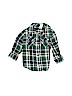 Tea 100% Cotton Green Long Sleeve Button-Down Shirt Size 3-6 mo - photo 1