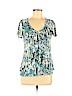 Daisy Fuentes Blue Short Sleeve Top Size M (petite) - photo 1