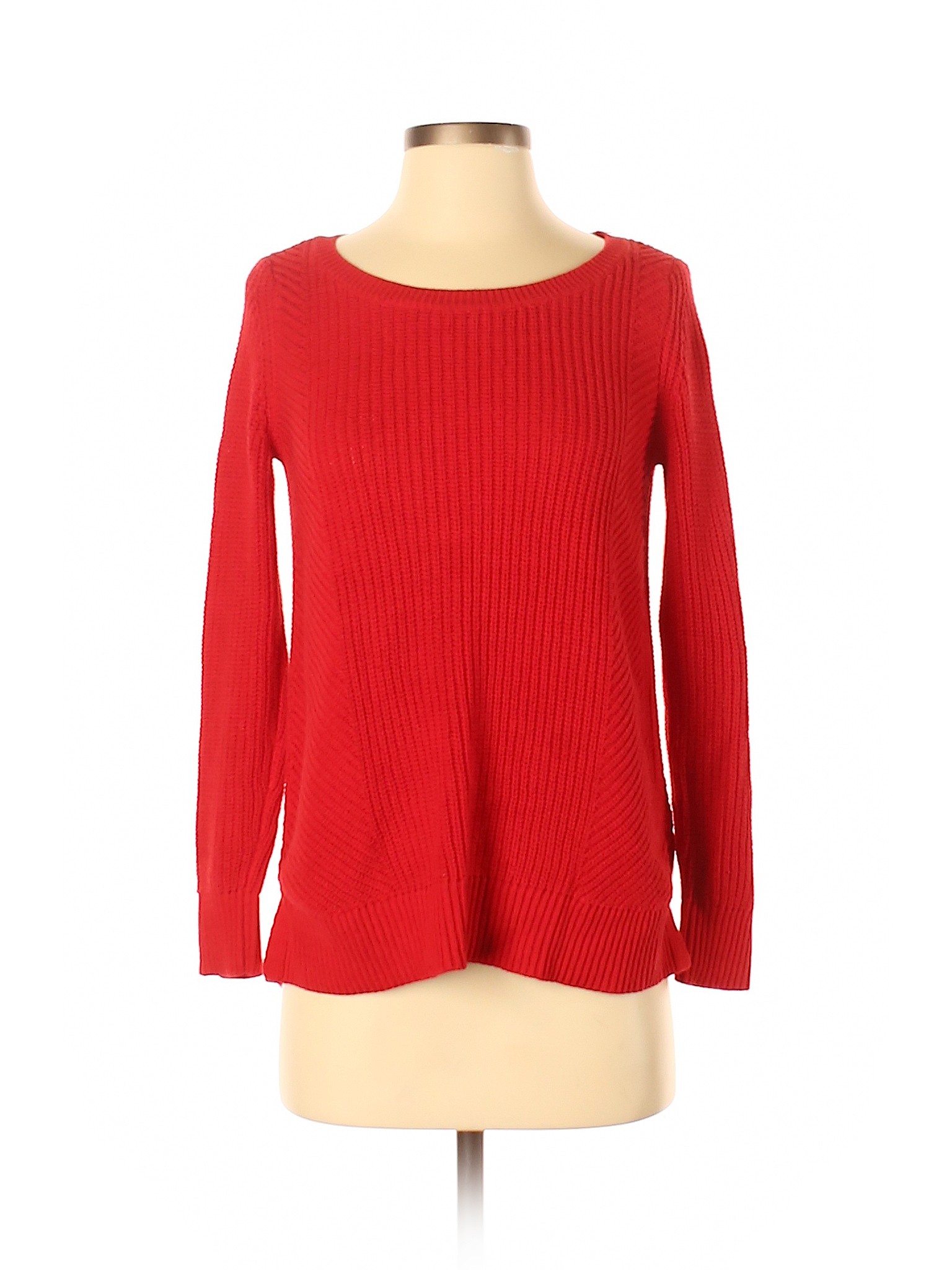 Ann Taylor LOFT 100% Cotton Solid Red Pullover Sweater Size XXS - 91% ...