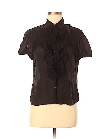Lauren by Ralph Lauren Short Sleeve Silk Top (view 1)