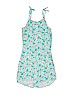 Cat & Jack 100% Rayon Print Teal Romper Size 7 - 8 - photo 2