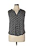 Skies Are Blue 100% Cotton Black Sleeveless Button-Down Shirt Size XL (petite) - photo 1