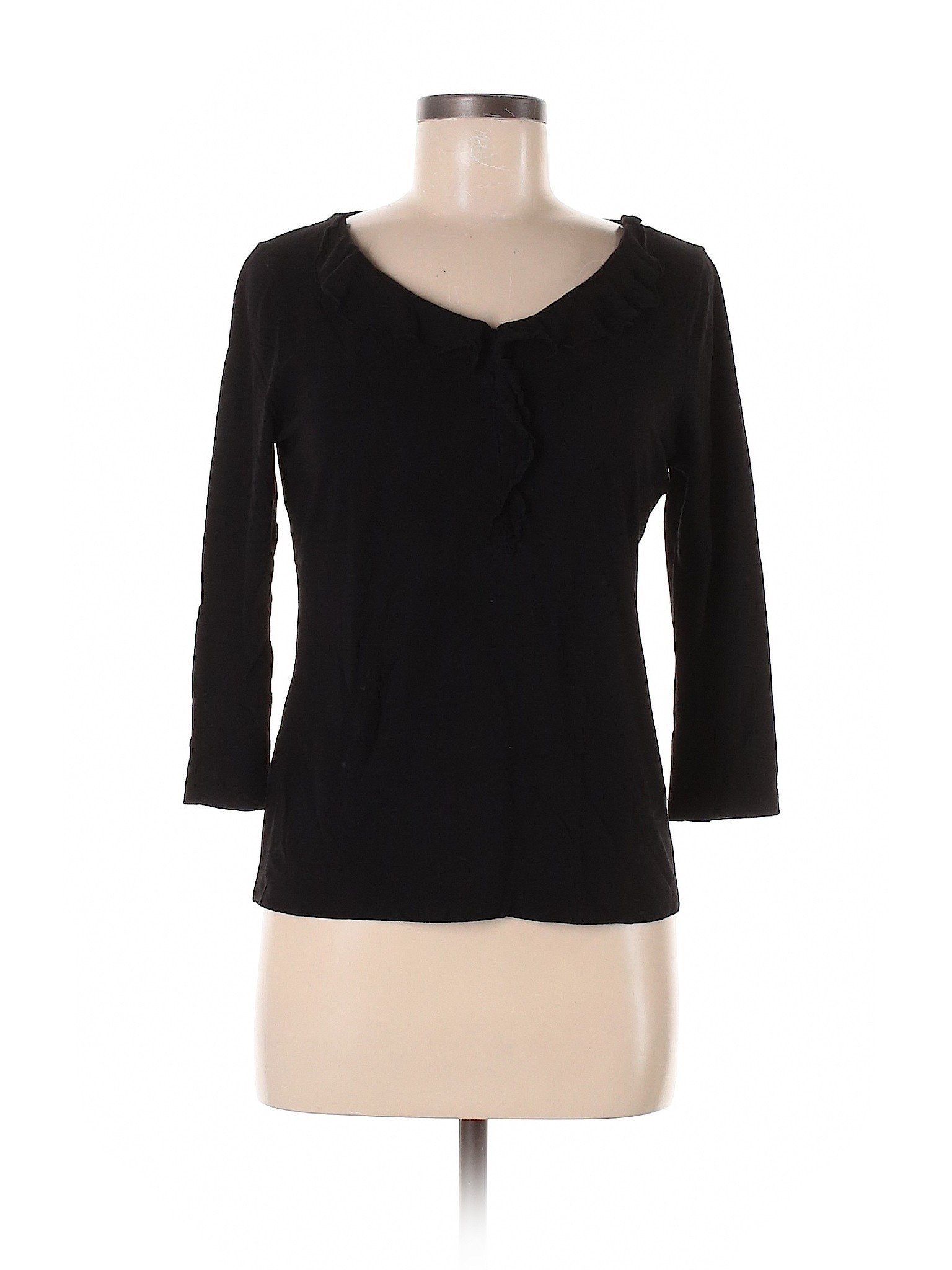 Talbots Women Black 3/4 Sleeve Top M | eBay