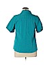 Lane Bryant 100% Cotton Blue Short Sleeve Button-Down Shirt Size 14 - photo 2