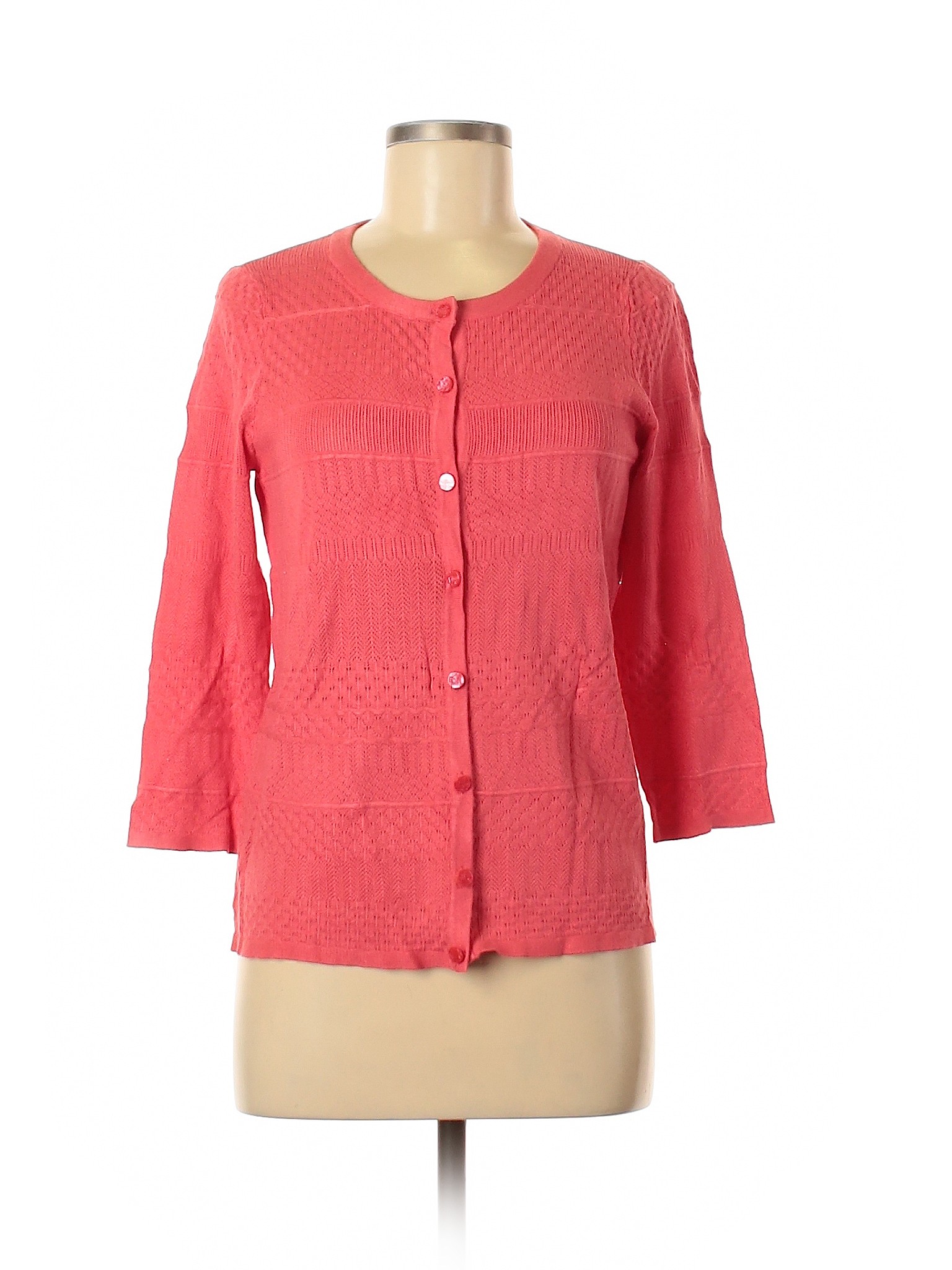 Roz & Ali Solid Pink Cardigan Size M - 93% off | thredUP