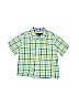Lands' End 100% Cotton Checkered-gingham Green Short Sleeve Button-Down Shirt Size 3T - photo 1