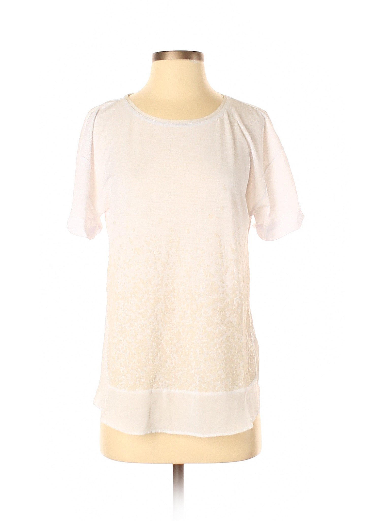 Simply Vera Vera Wang Solid White Short Sleeve Top Size S - 79% off ...