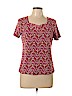 JM Collection 100% Nylon Pink Short Sleeve Top Size L (petite) - photo 1