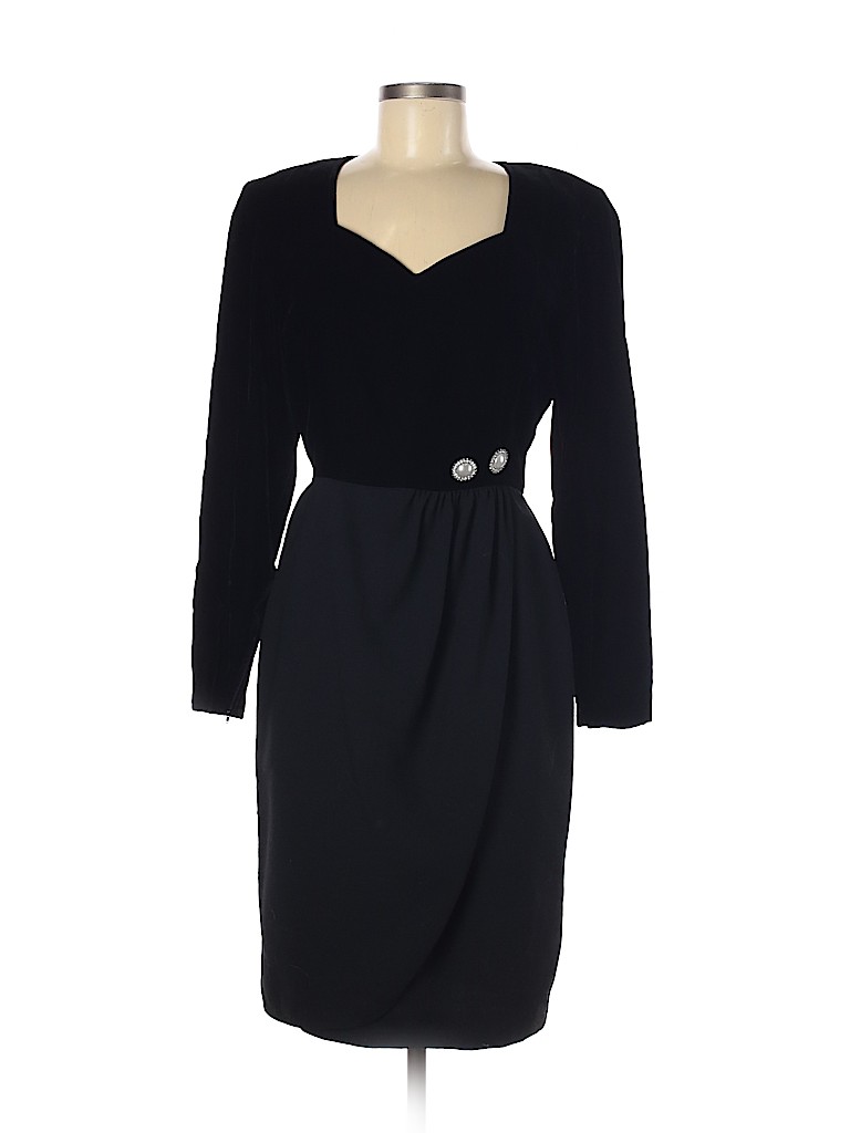 Valentino Miss V Solid Black Cocktail Dress Size 8 - 91% off | thredUP