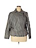 Ryan Wythe 100% Polyurethane Gray Faux Leather Jacket Size 1X - photo 1