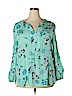 North Crest 100% Rayon Teal Long Sleeve Blouse Size 1X - photo 1