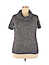 INC International Concepts Gray Short Sleeve Silk Top Size 3X - photo 1