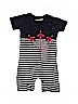 JoJo Maman Bebe 100% Cotton Stripes Blue Short Sleeve Onesie Size 12-18 mo - photo 1