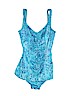 Christina 100% Polyester Blue One Piece Swimsuit Size 12 - photo 1