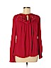 H&M 100% Rayon Red Long Sleeve Blouse Size M - photo 1