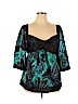 Apostrophe 100% Polyester Teal 3/4 Sleeve Blouse Size XL - photo 1