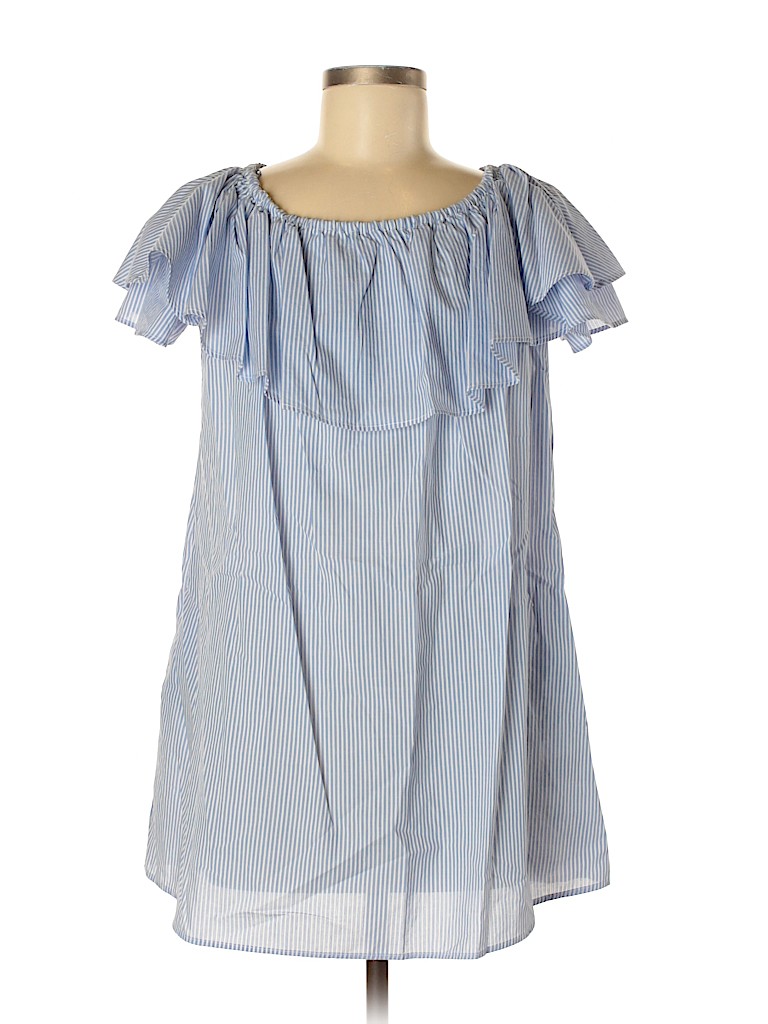 Zara 100% Cotton Blue Casual Dress Size M - photo 1