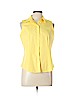 Talbots 100% Cotton Yellow Sleeveless Button-Down Shirt Size 10 (petite) - photo 1