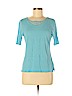 Talbots 100% Linen Blue Short Sleeve Top Size M (petite) - photo 1