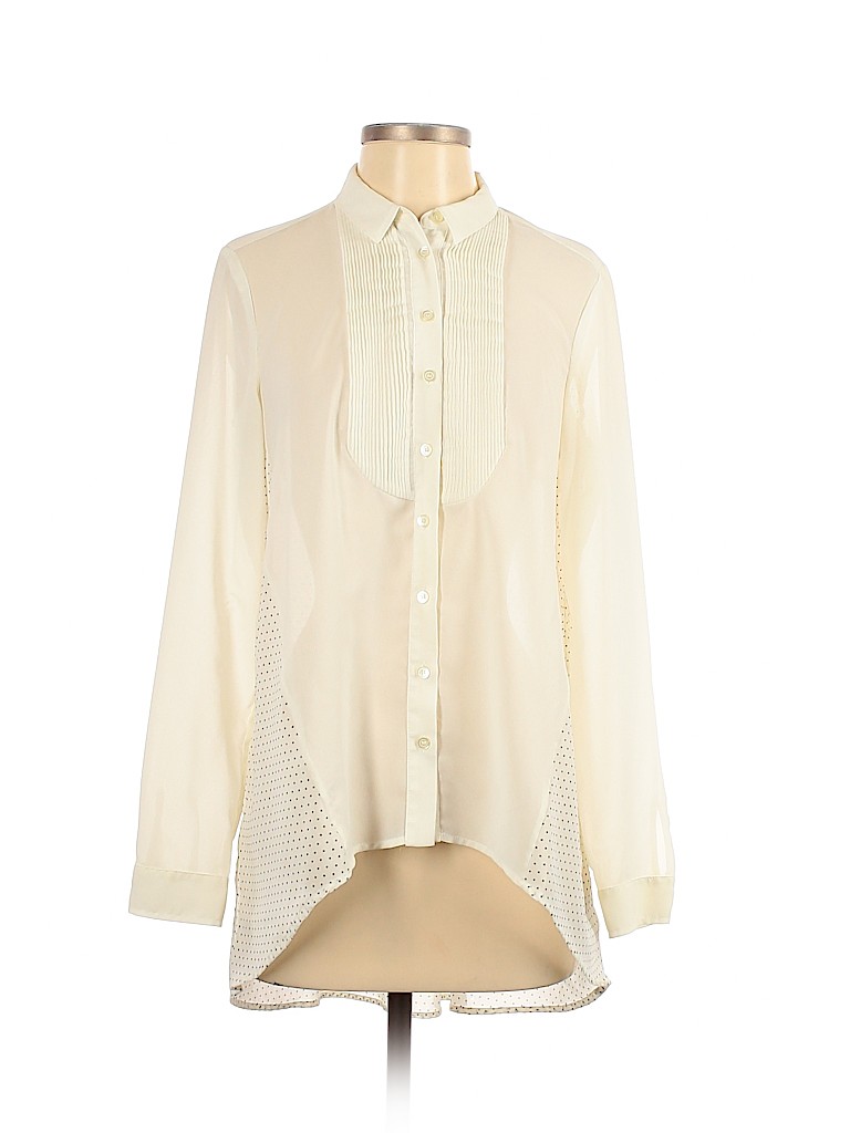 Maeve 100% Polyester White Ivory Long Sleeve Blouse Size 4 - 85% off ...