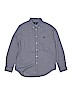 Ralph Lauren 100% Cotton Checkered-gingham Blue Long Sleeve Button-Down Shirt Size 10 - 12 - photo 1