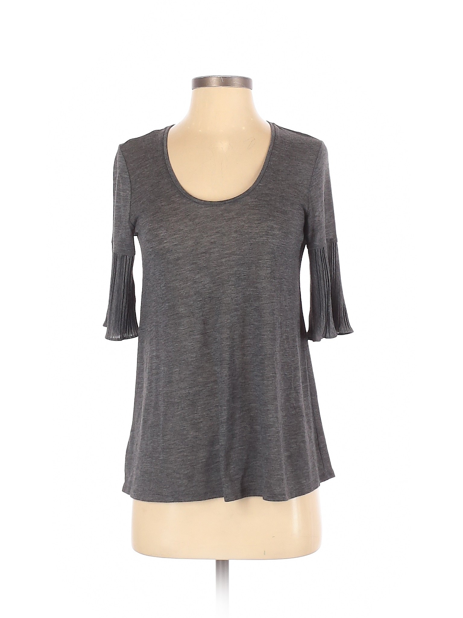 Ann Taylor LOFT Women Gray 3/4 Sleeve T-Shirt XS | eBay