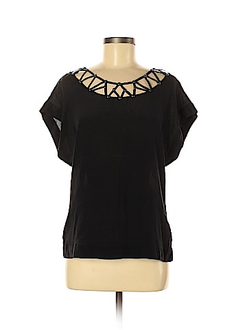 Aryn K. Short Sleeve Silk Top (view 1)