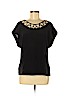 Aryn K. 100% Silk Black Short Sleeve Silk Top Size M - photo 1