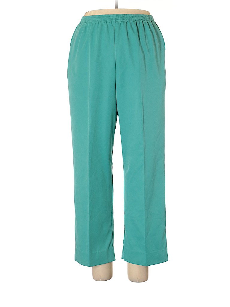 Alfred Dunner 100% Polyester Solid Blue Teal Casual Pants Size 14 - 77% ...