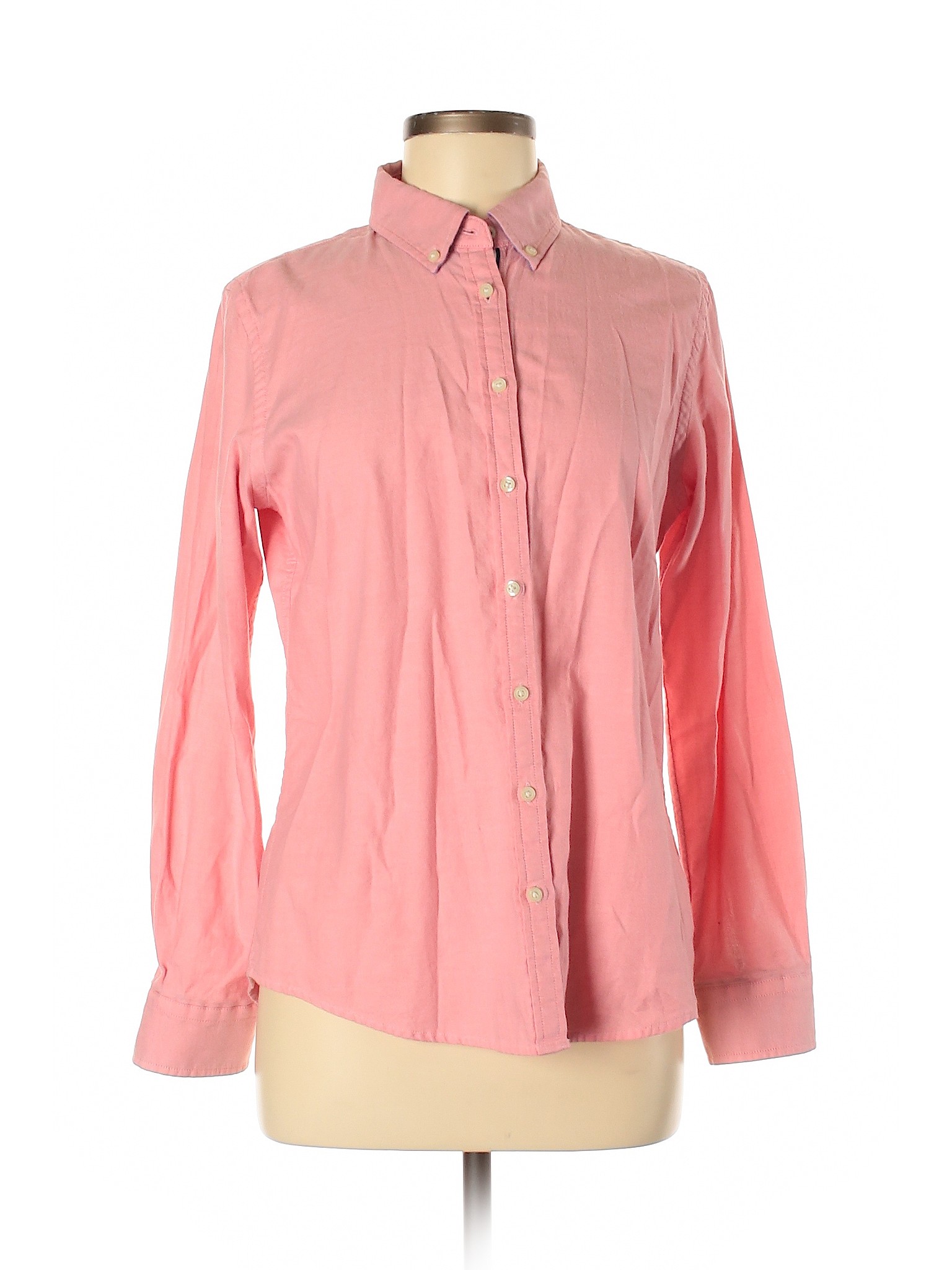 Banana Republic Women Pink Long Sleeve Button-Down Shirt M | eBay