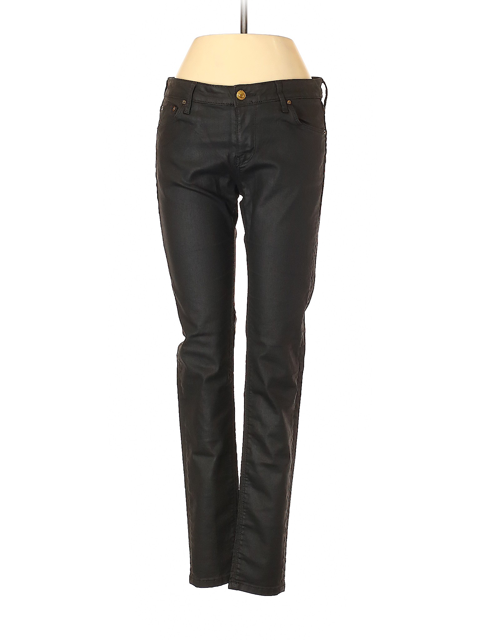 Leara Woman Solid Black Faux Leather Pants Size 4 - 62% off | thredUP