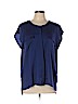 Chico's 100% Polyester Blue Short Sleeve Blouse Size Lg (2) - photo 1