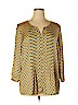 Bass 100% Polyester Gold Long Sleeve Blouse Size XL - photo 1