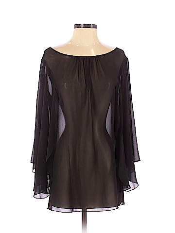 Scoop LLC. 3/4 Sleeve Silk Top (view 1)