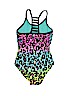 Xhilaration Animal Print Teal One Piece Swimsuit Size 6 - 6X - photo 2