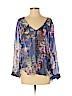 Bebe 100% Polyester Blue Long Sleeve Blouse Size S (petite) - photo 1