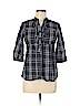 DressBarn 100% Cotton Black 3/4 Sleeve Button-Down Shirt Size M (petite) - photo 1