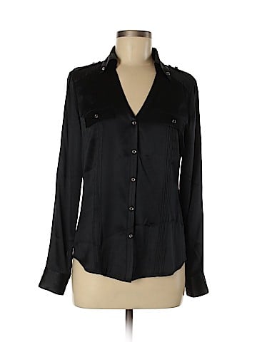 White House Black Market Long Sleeve Silk Top (view 1)