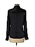 White House Black Market Black Long Sleeve Silk Top Size 6 - photo 2