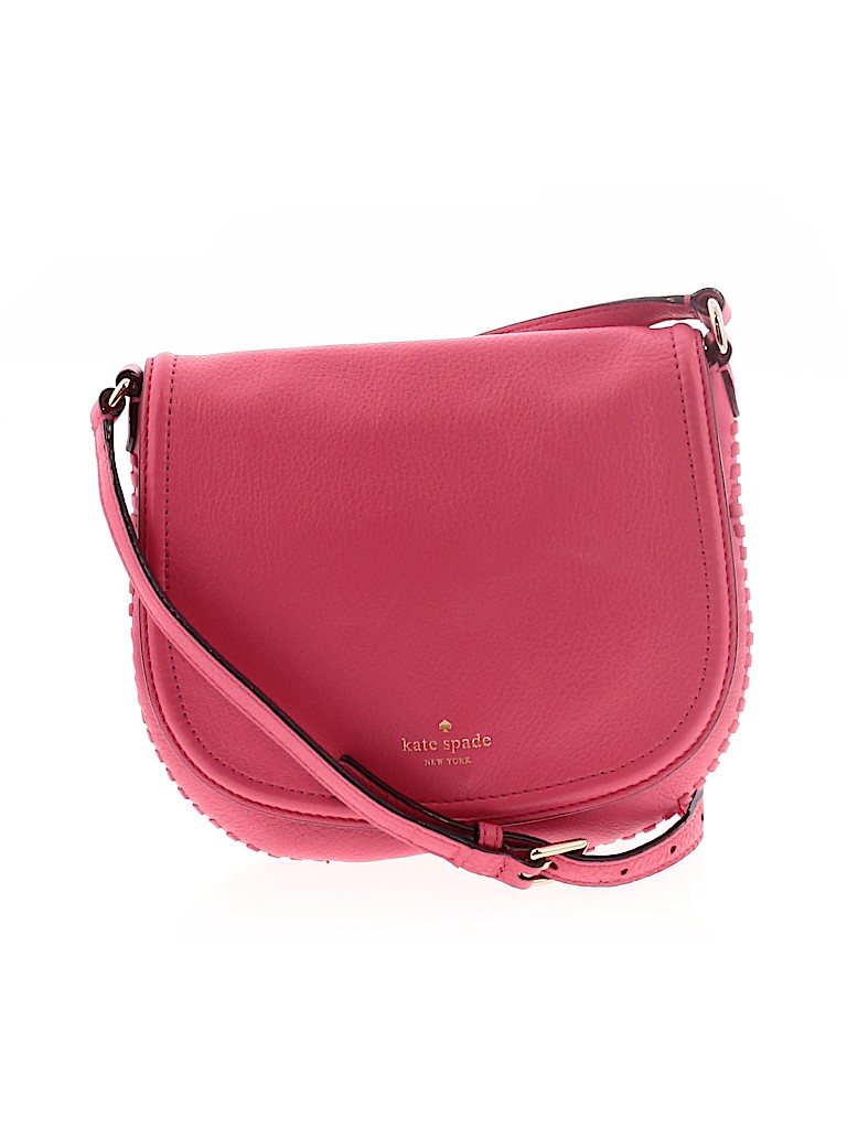 Kate Spade New York 100 Cow Leather Solid Pink Leather Crossbody Bag One Size 78 Off Thredup 3384