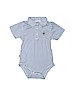 Garb 100% Polyester Stripes Blue Short Sleeve Onesie Size 12-18 mo - photo 1