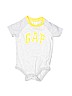 Baby Gap 100% Cotton Stripes Graphic Gray Short Sleeve Onesie Size 6-12 mo - photo 1