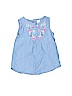 Carter's 100% Cotton Floral Chambray Blue Sleeveless Top Size 2T - photo 1