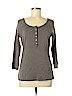 Lilla P 100% Cotton Gray 3/4 Sleeve Henley Size XL - photo 1