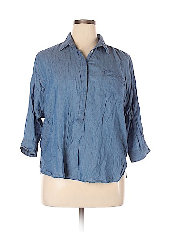 Ann Taylor LOFT 3/4 Sleeve Button-Down Shirt (view 1)