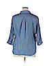 Ann Taylor LOFT Blue 3/4 Sleeve Button-Down Shirt Size XL - photo 2