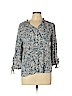 Ann Taylor LOFT Outlet Gray 3/4 Sleeve Button-Down Shirt Size L (petite) - photo 1